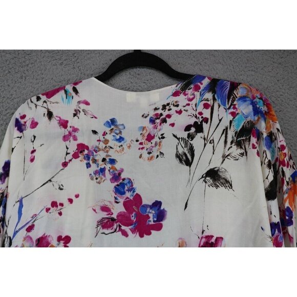Umgee Floral Overlay Open Front-Size Small-Fringed-BOHO-Oversized - Picture 9 of 9